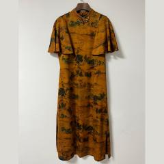 国风山水桑蚕丝裙子香云纱连衣裙