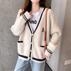 新款宽松慵懒风小熊春秋毛衣开衫潮