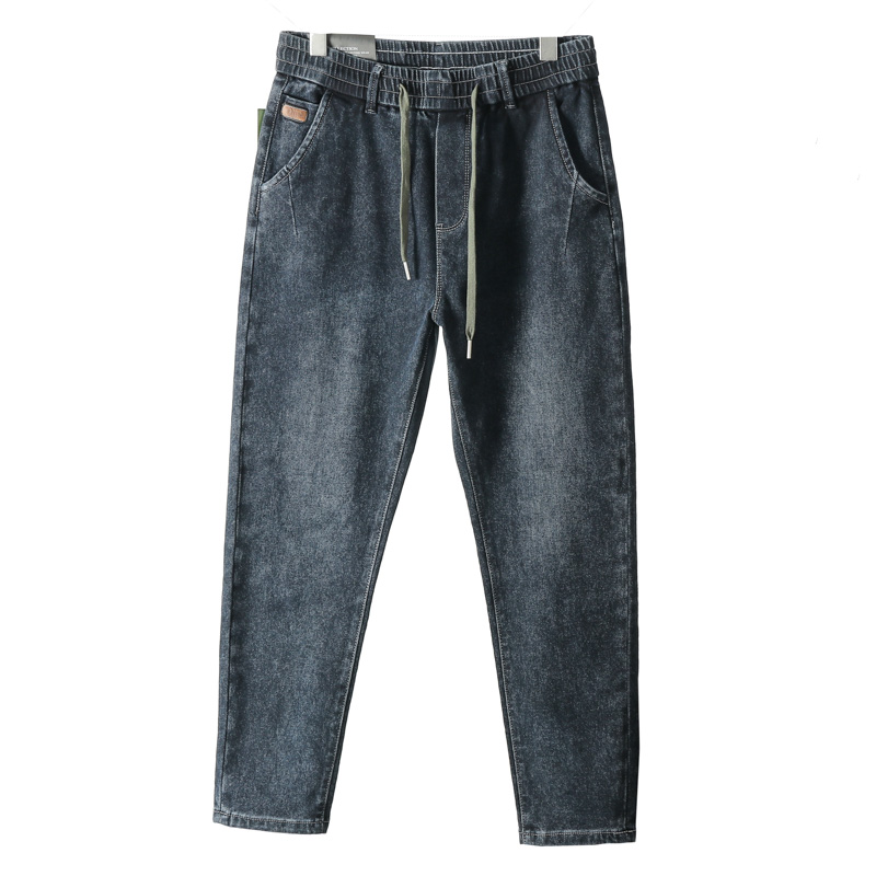原色水洗！四面弹！秋冬装弹力舒适修身小直筒牛仔裤男厚款休闲裤