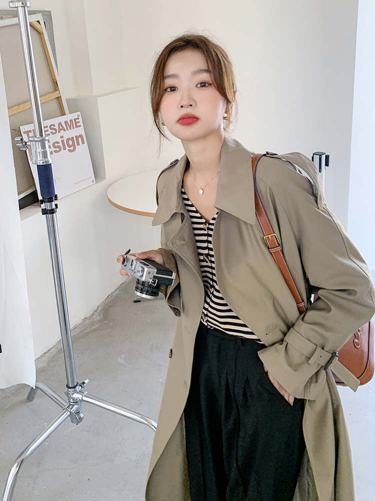 复古中长款风衣外套女休闲气质今年流行大衣小个子春秋