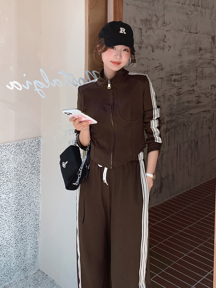 新款两件套休闲运动高级感早秋Chic时尚套装