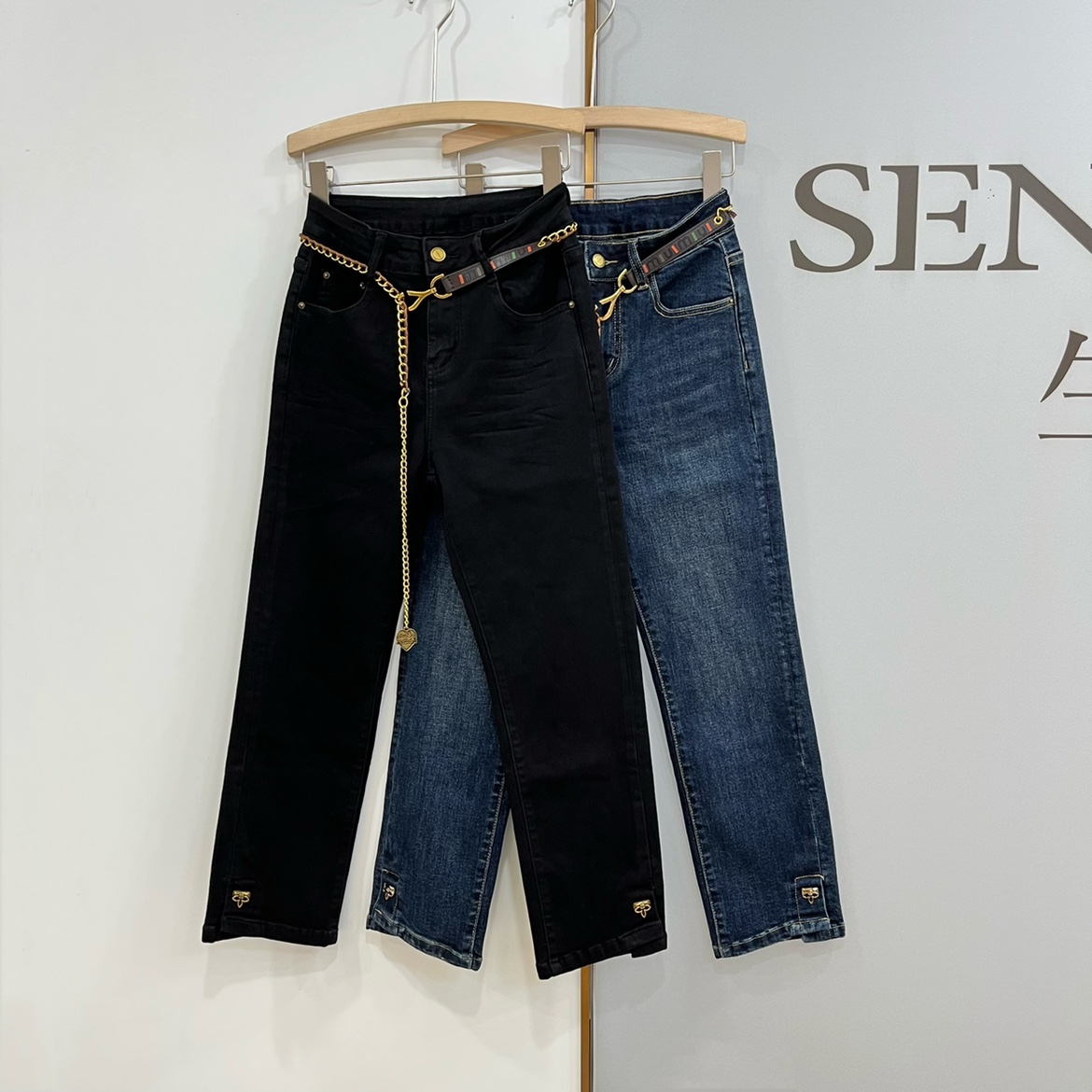 九分直筒牛仔裤女新款jeans高腰显瘦烟管裤