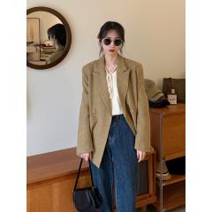 羊毛呢西装外套女秋冬新款韩版小众设计高级感休闲西服
