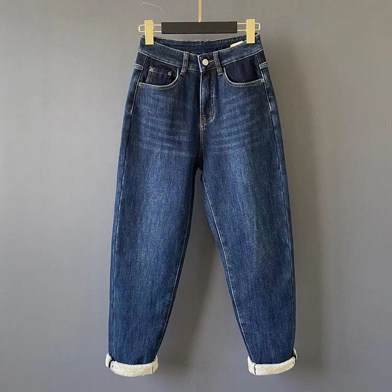 牛仔裤女冬季jeans垮裤宽松哈伦老爹萝卜裤子