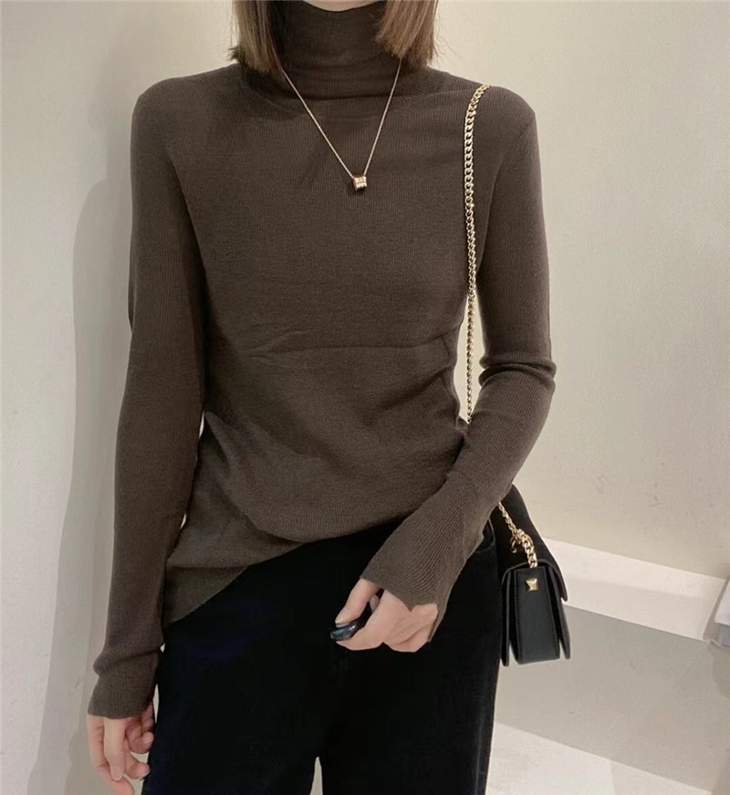 高领细羊毛修身显瘦内搭女欧洲站秋冬新款长袖薄款软糯打底衫