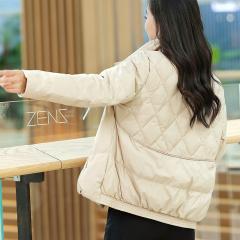 轻薄羽绒服女短款装新款纯色小个子茧型立领休闲外套保暖厚