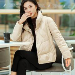 轻薄羽绒服女短款装新款纯色小个子茧型立领休闲外套保暖厚